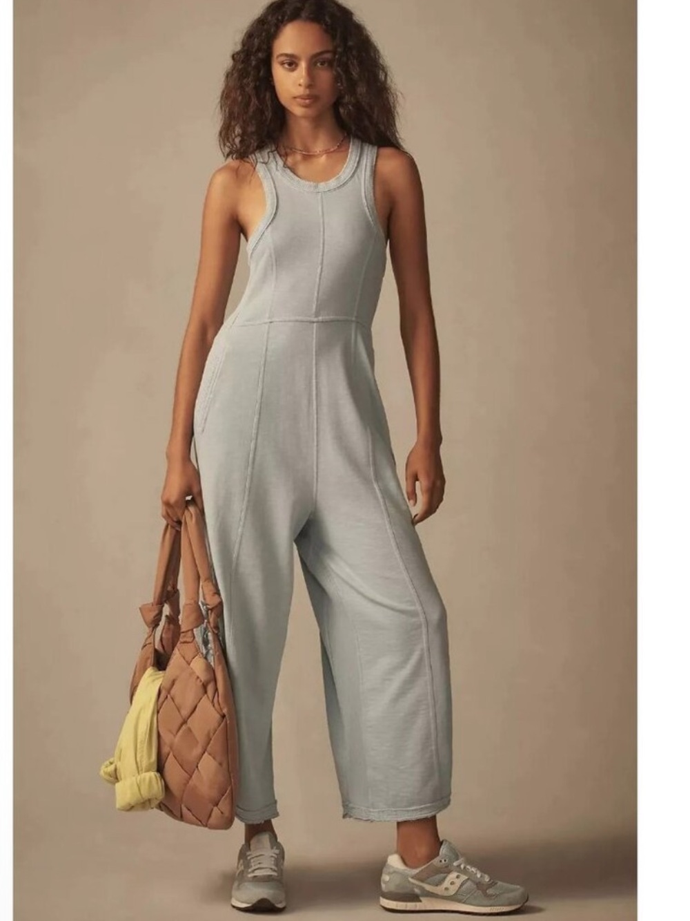 Anthropologie Daily Practice Light Blue Horizon Adjustable Wide-Leg Jumpsuit